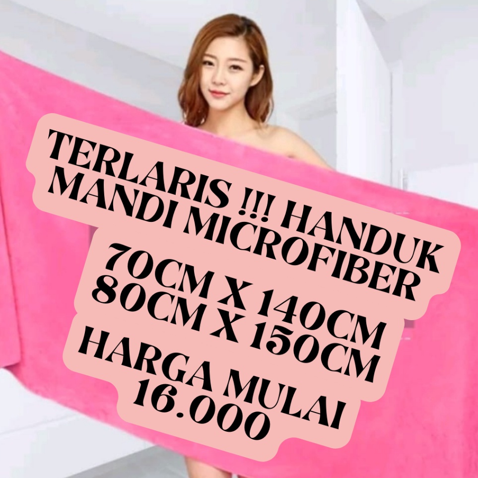 Sikat abis Handuk mandi MICROFIBER POLOS  EMBOS  Handuk Dewasa JUMBO POLOS