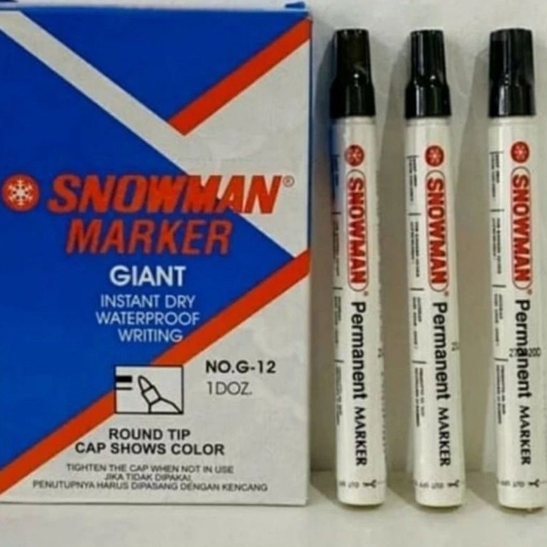 

spidol snowman permanent G12 isi 12pcs 1lusin KODE L5G8