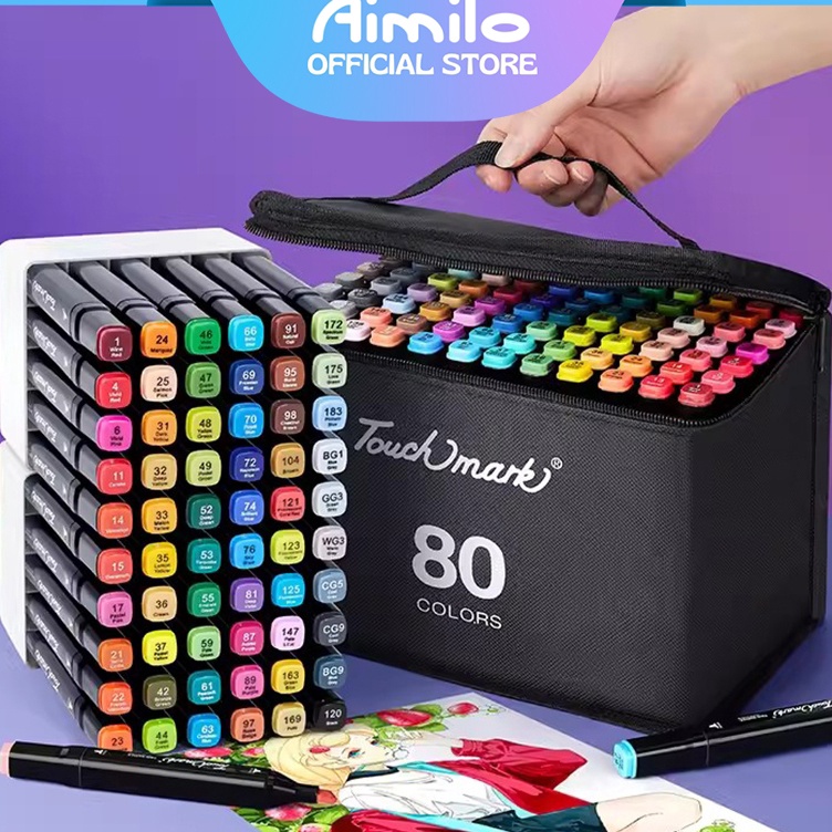 

READY Aimilo Spidol Warna Warni 1 Set Sketch Marker 2 Tip Touch Marker 4868 Warna KODE K6V5