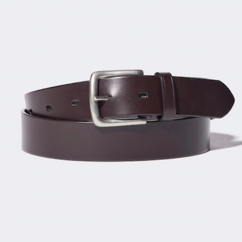 UNIQLO Men Belt Ikat Pinggang Italian Oiled Leather Gesper Pria