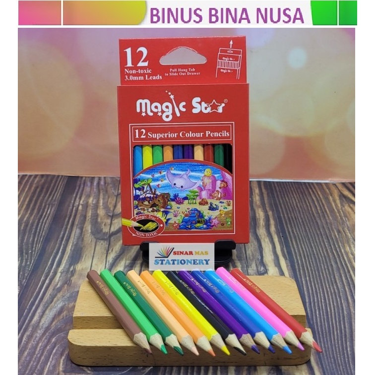 

Pensil Warna 12 Warna Magic Star Pendek