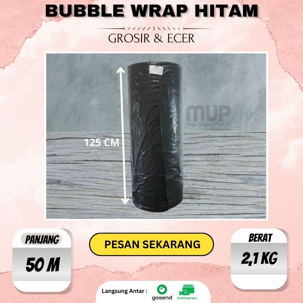 

Bubble Wrap HITAM 1 Roll Surabaya / Plastik Bubble Wrap 1 Gulung / Pengaman Kiriman Paket / Pembungkus Pengaman Barang Ekspedisi