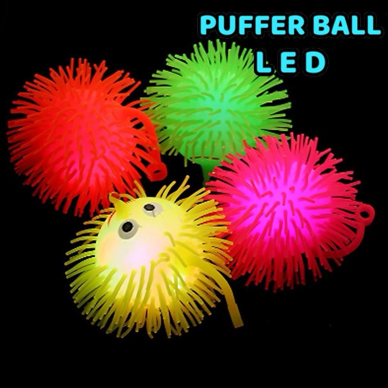 lucky Toys - Mainan Anak Ubur Ubur Bola Lampu Puffer Ball / Mainan Yoyo Ubur-Ubur / Mainan Bola Lamp
