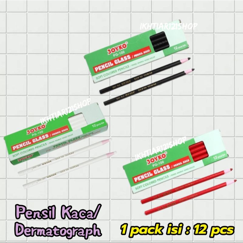 

1 Pack Pensil Kaca Dermatograph/Pencil Glass Joyko PG-100 isi 12 pcs