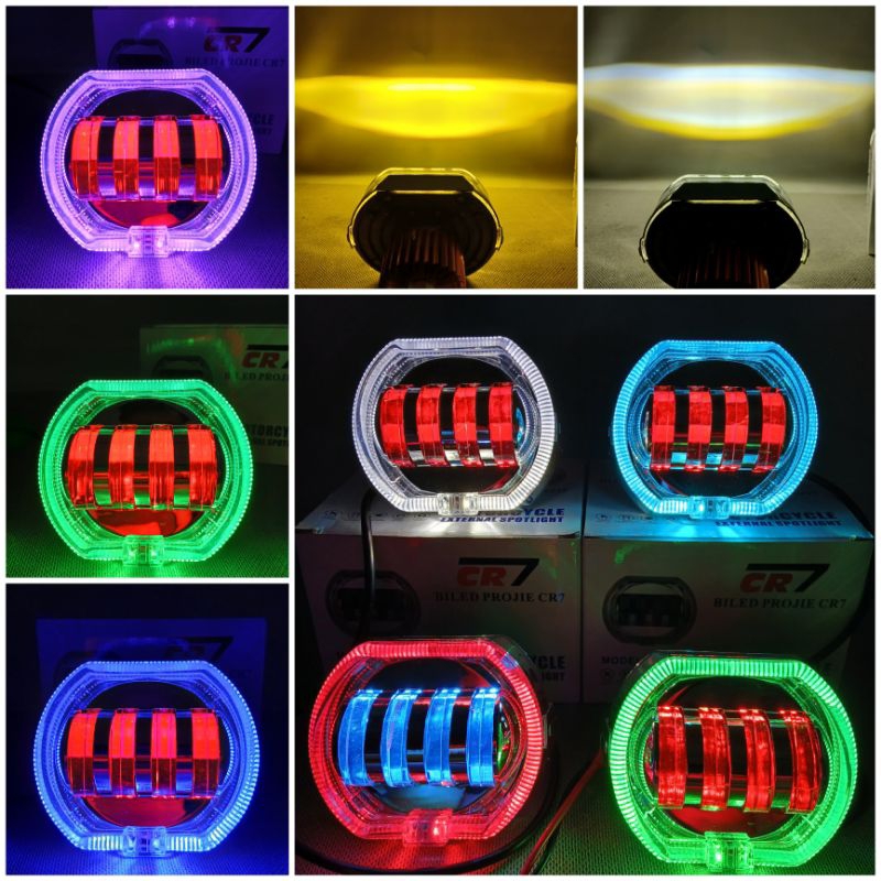 Lampu tembak Biled Projie CR7 Biled 4 lensa 8D