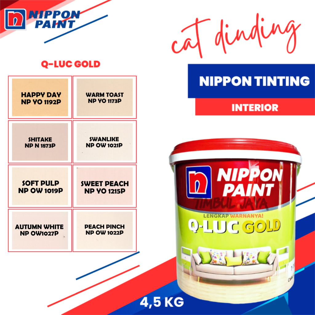 Cat Tembok NIPPON QLUC GOLD 4,5Kg KREM CREAM / qluc nippon paint / cat qluq / cat tembok qilux cat q