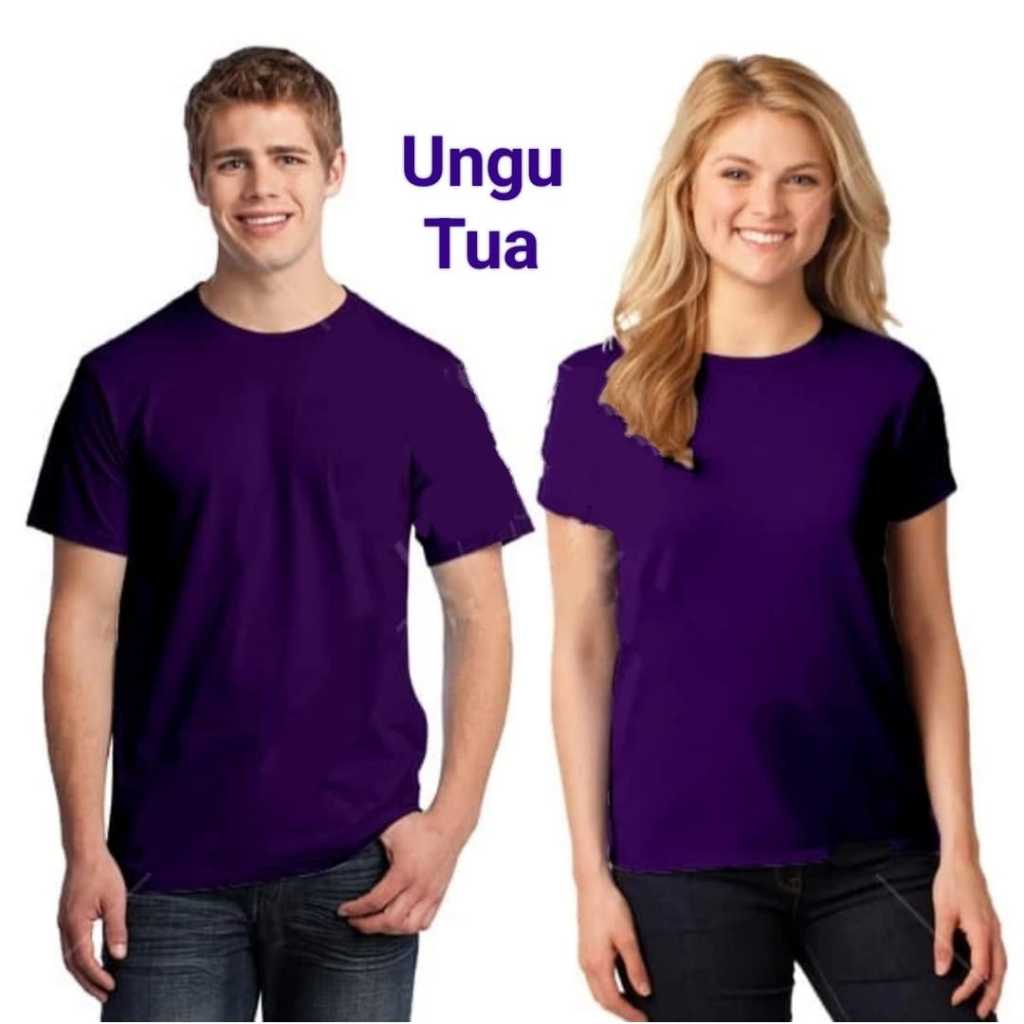 ( UNGU TUA ) Kaos polos lengan pendek soft katun combed 30s , kaos polos pria wanita lengan pendek ,
