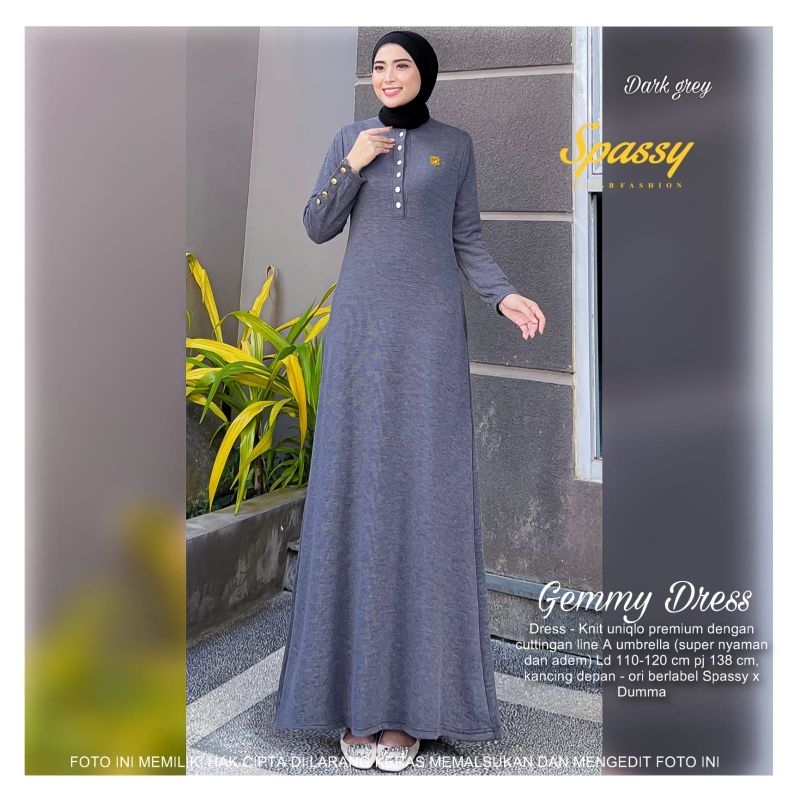 GAMIS // GEMMY DRESS ORI BY SPASSY (RESTOCK)