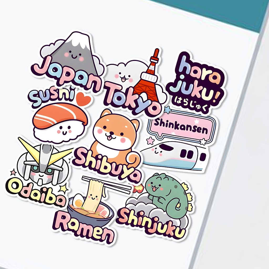 

Sticker Japan Name Citylandmark Aesthetic Stiker Waterproof (9pcs)