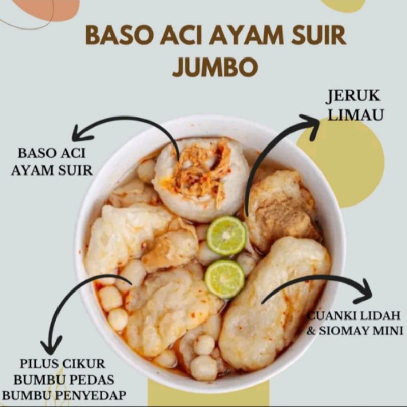 

Baso Aci Ayam Suwir Jumbo 1 Bungkus Siap Saji