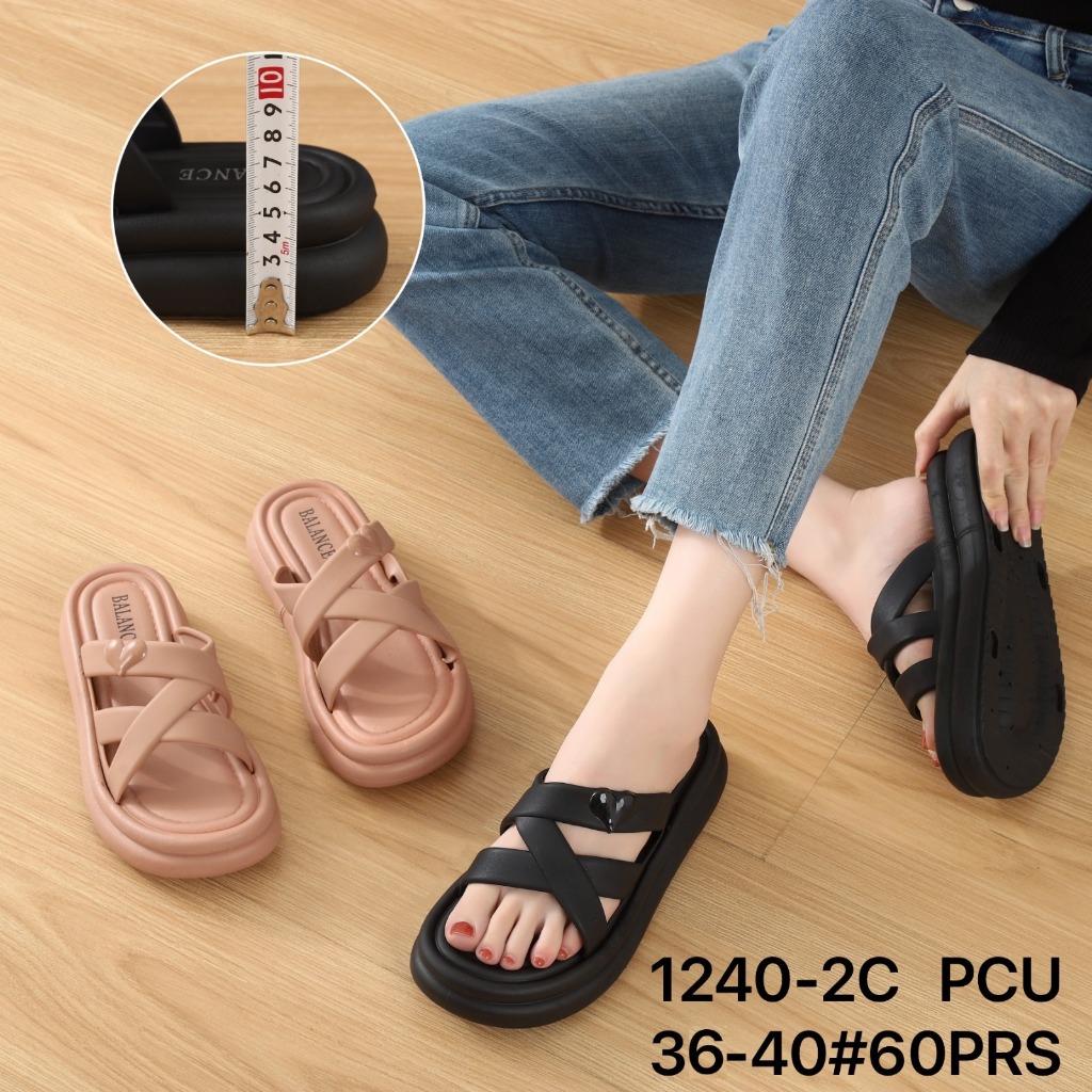 Sandal Tali Silang Wanita / Slip On Tali Silang Balance 1240-2C