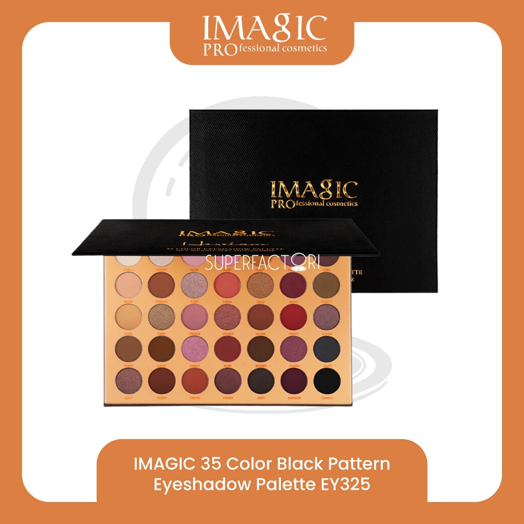 RK 10 (READY STOCK) IMAGIC 35 Color Black Pattern Eyeshadow Palette EY325 EY 325