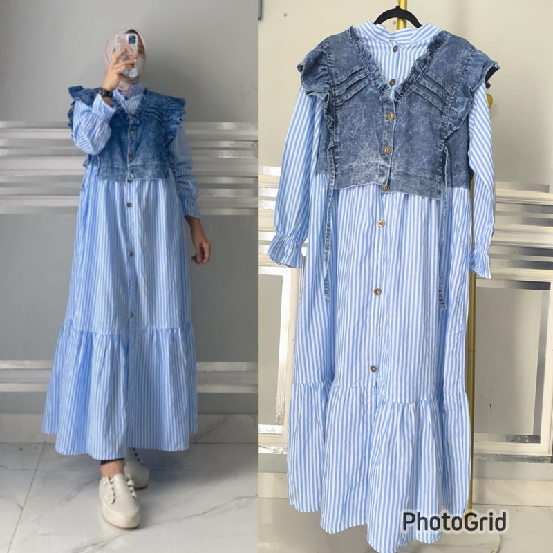 MIDI DRESS JEANS WANITA