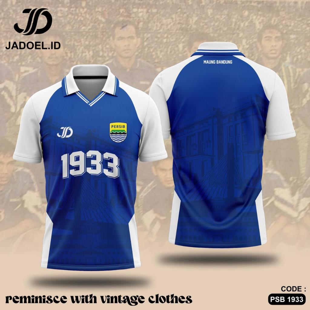 Jadoel_Jersey Bola Persib Retro 90an Jersey Persib Vintage Premium Sportswear Free Custom Nameset