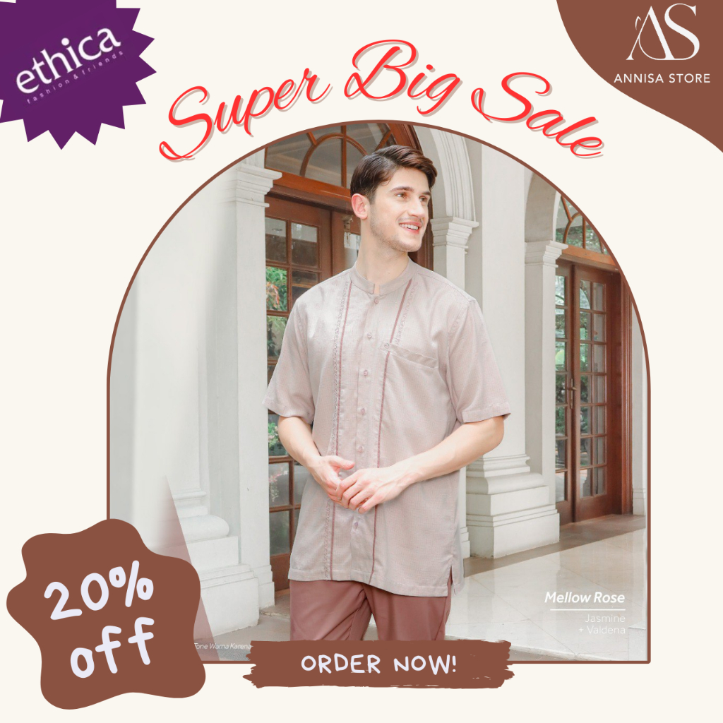 BAJU ATASAN PRIA  ETHICA KAHFI 295 MELLOW ROSE / BAJU PRIA SARIMBIT ETHICA SARIMBIT ELFA 298 MELLOW 