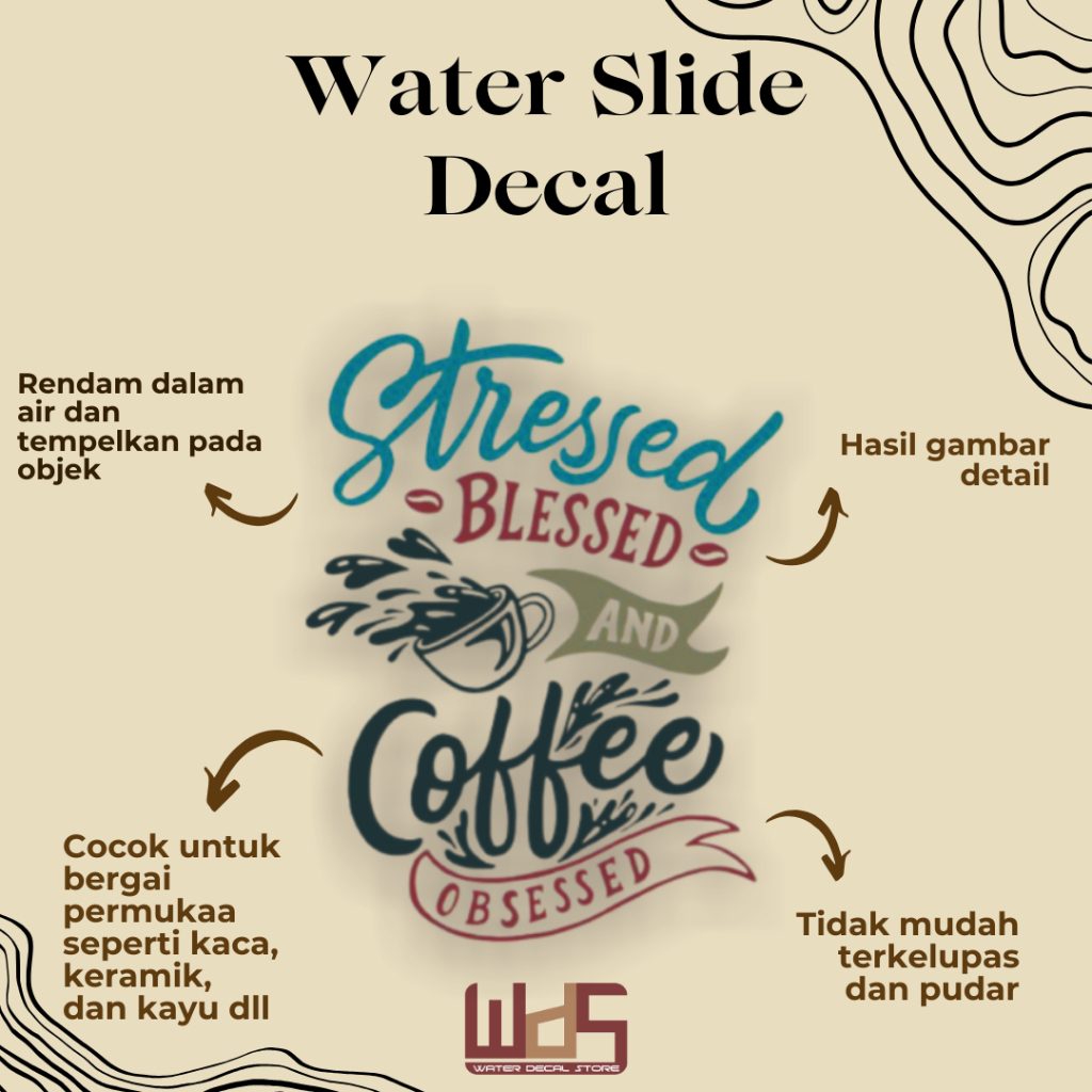 

WATER SLIDE DECAL COFFE / DECAL AIR / STIKER AIR / MERCHANDISE