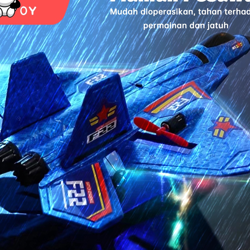 C6369 TATAJOY Mainan Pesawat Terbang Remote Control RC F22 Terbang Remote Control LED Pesawat Glider