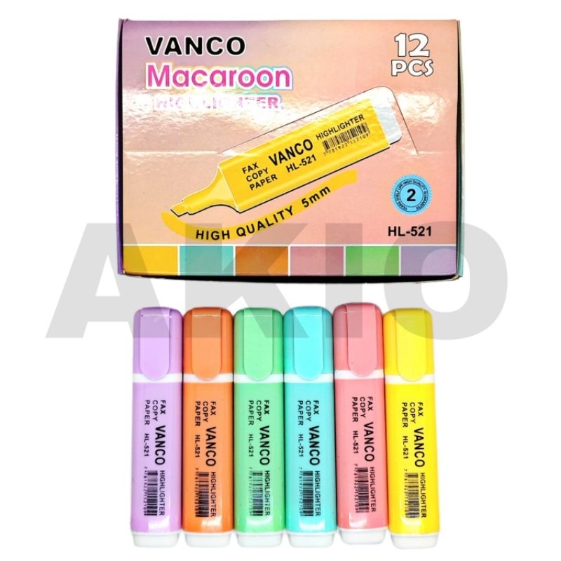 

Stabilo Lucu Aesthetic Murah MACAROON VANCO HL-521 Highlighter Penanda Berwarna
