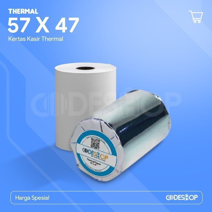 

1 Dus Kertas Termal 57x47 Hasil Cetak Biru 57 x 50 mm Codeshop 57 x 47