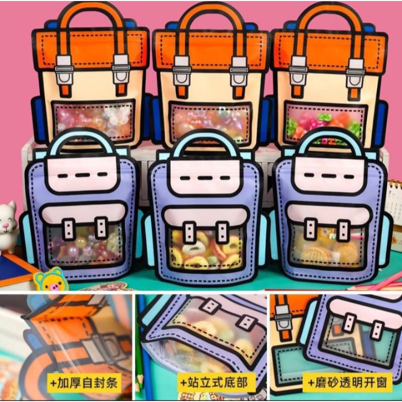 

PLASTIK BINGKISAN ZIPLOCK PLASTIK ULANG TAHUN LUCU STANDING GOODIE BAG KEMASAN