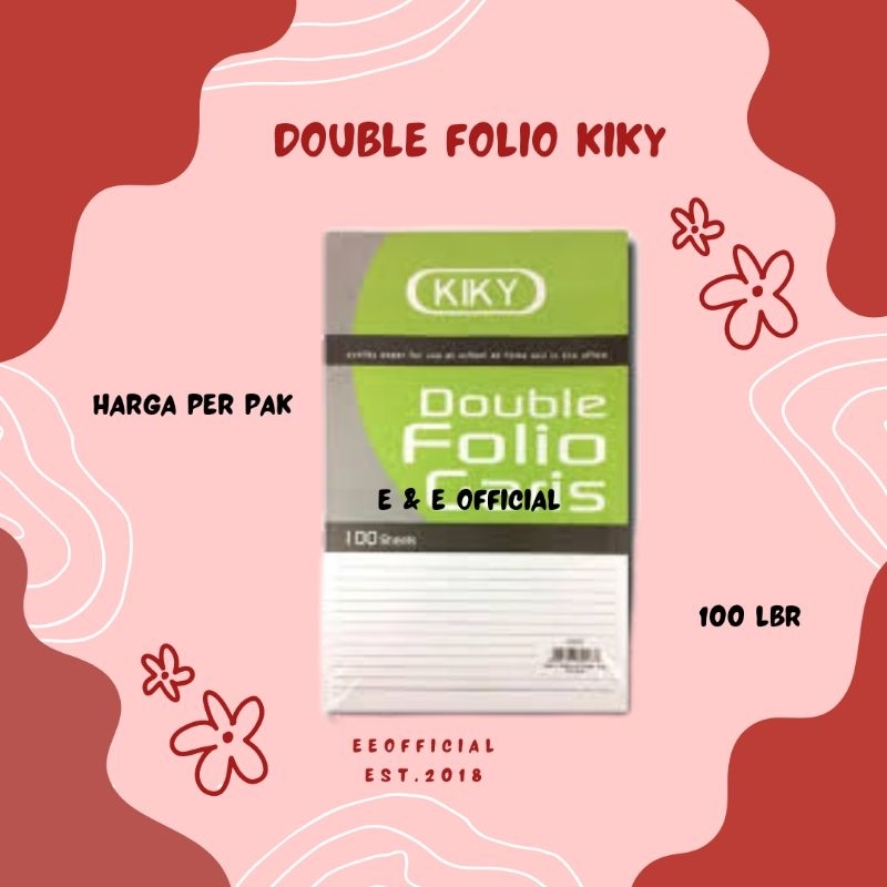 

DOUBLE FOLIO KIKY / KERTAS DOUBLE FOLIO 100 SHEETS