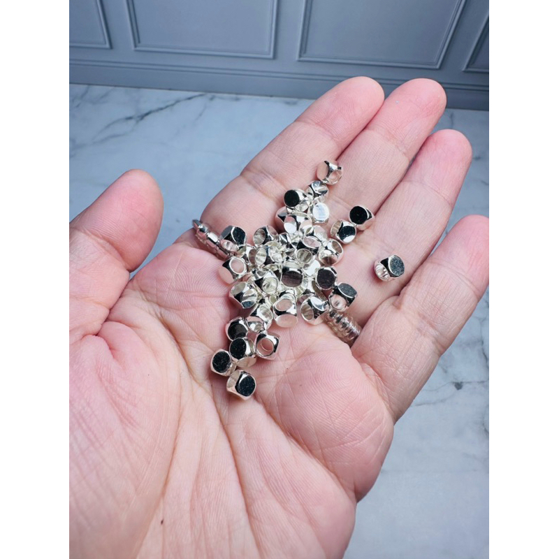 BeadsBaby88 Manik Mote Spacer 5mm Metal Gold and Silver