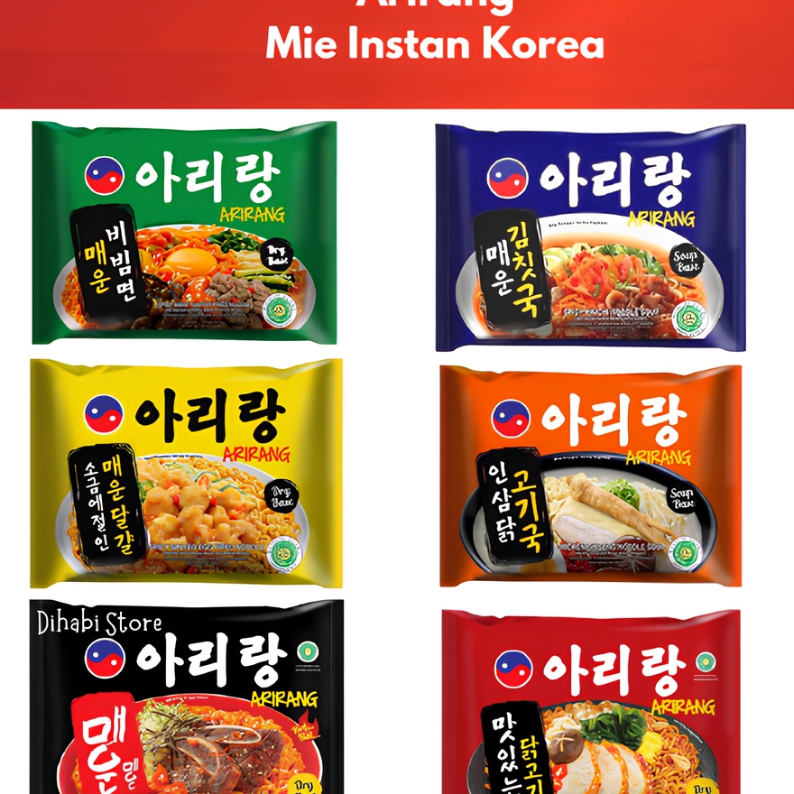 

ORIGINAL Arirang Mie Instan Korea Spicy Bibim Ramyun Tasty Chicken Fried Noodle Spicy Kimchi Spicy Salted Egg Extra Hot Chicken Ginseng Noodle Soup