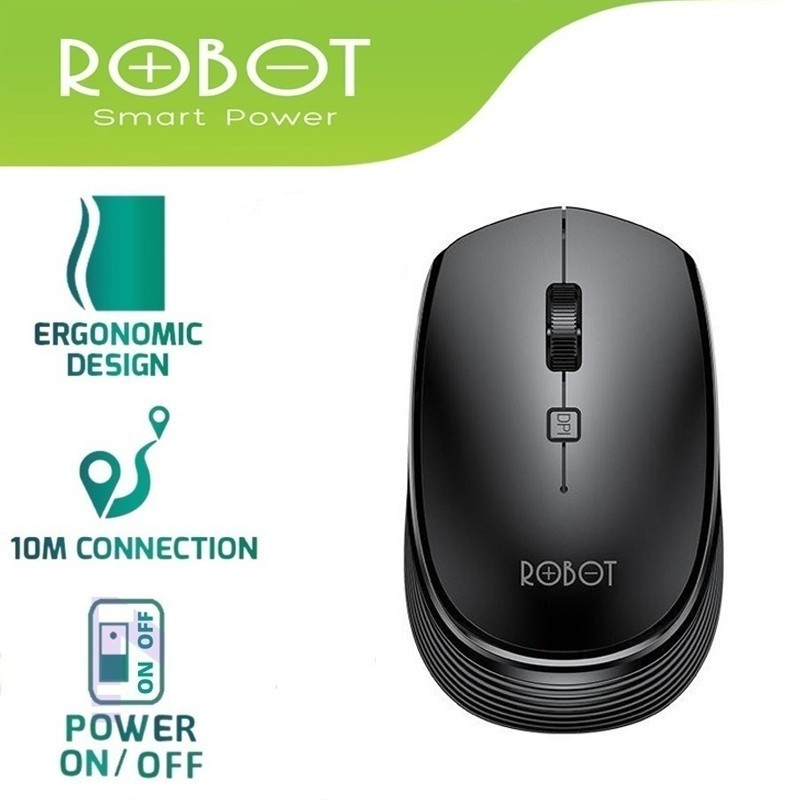 Robot M205 Mouse Wireless Optical / Mouse Wireless Robot M205 2.4Ghz 1600DPI Mouse Robot Wireless