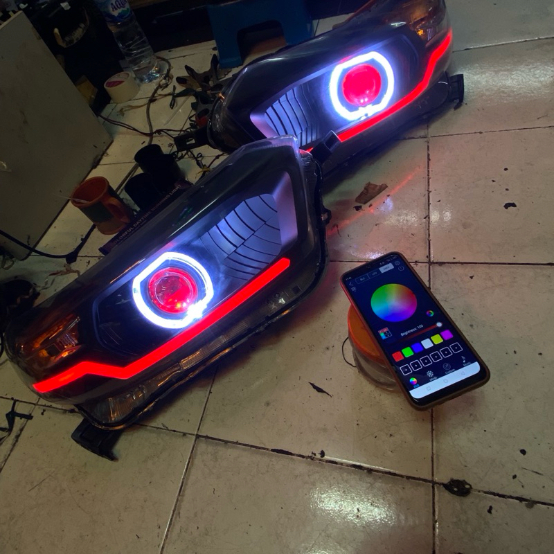 lampu custom headlamp mobilio brio new full custom lazy konsep
