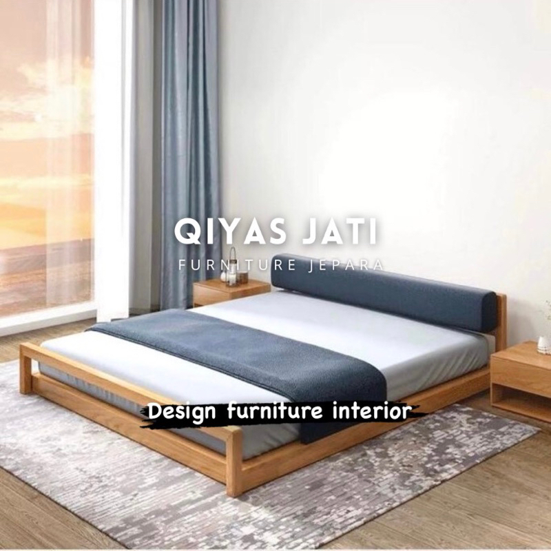 Dipan ranjang tempat tidur minimalis rangka  kayu jati tua