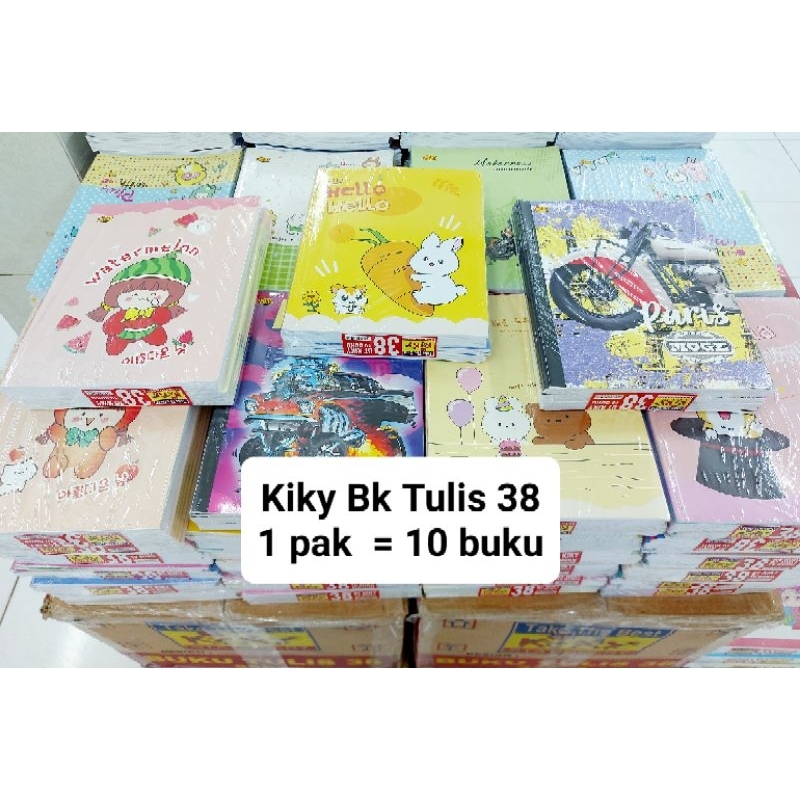 

(1 Pak=10 bk) Kiky Buku Tulis 38 Warna dan Polos 15x21 cm /Buku tulis kwarto