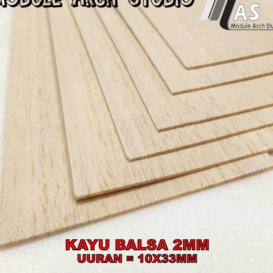 Dijamin Ori Kayu Balsa 2mm 1x3cm  Balsa Sheet