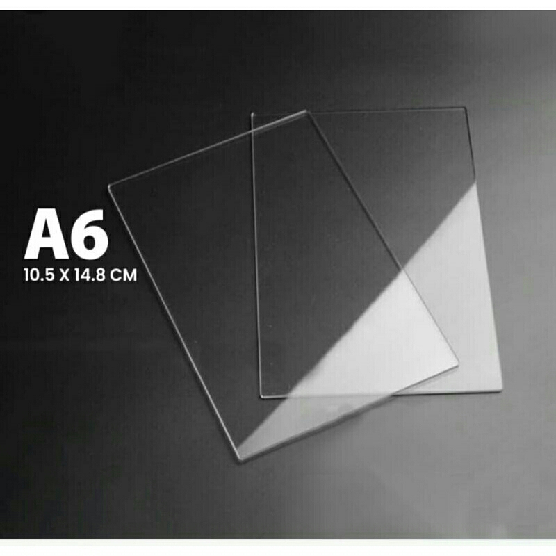 

Akrilik A6 tebal 2 mm bening putih hitam