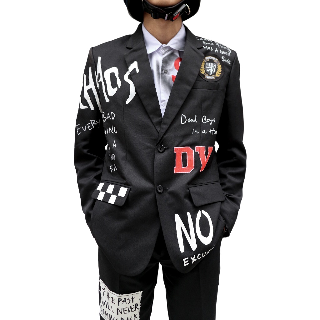 DURCHVOLK / KEMEJA SET TUXEDO / VSWG550 SETELAN JAS PRIA HITAM PAINTING JAS UNIK