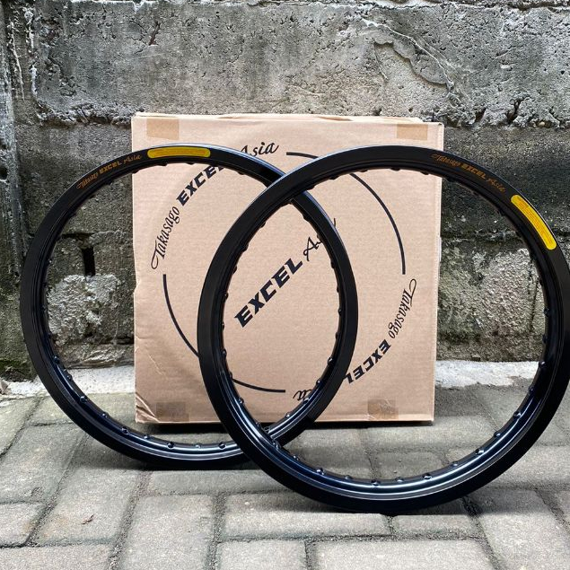 VELG 160 185 RING 17 TK EXCEL BLACK HOLE-36 (1 PCS)// VELG TAKASAGO EXCEL ASIA HITAM GLOSSY