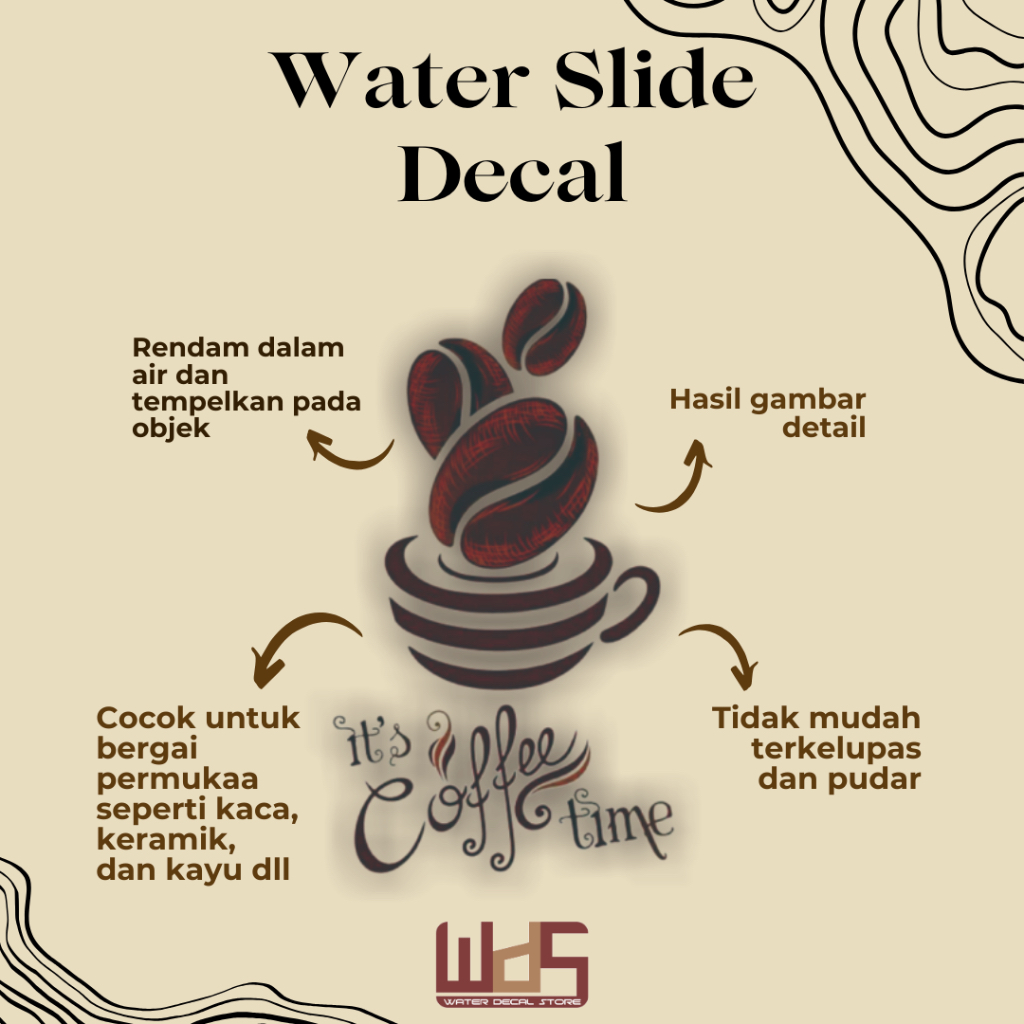 

WATER SLIDE DECAL COFFE / DECAL AIR / STIKER AIR / MERCHANDISE