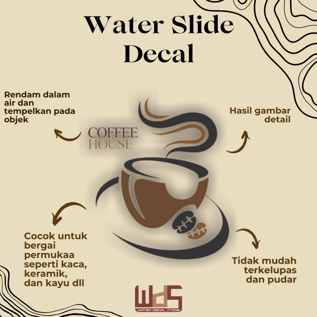 

WATER SLIDE DECAL COFFE / DECAL AIR / STIKER AIR / MERCHANDISE