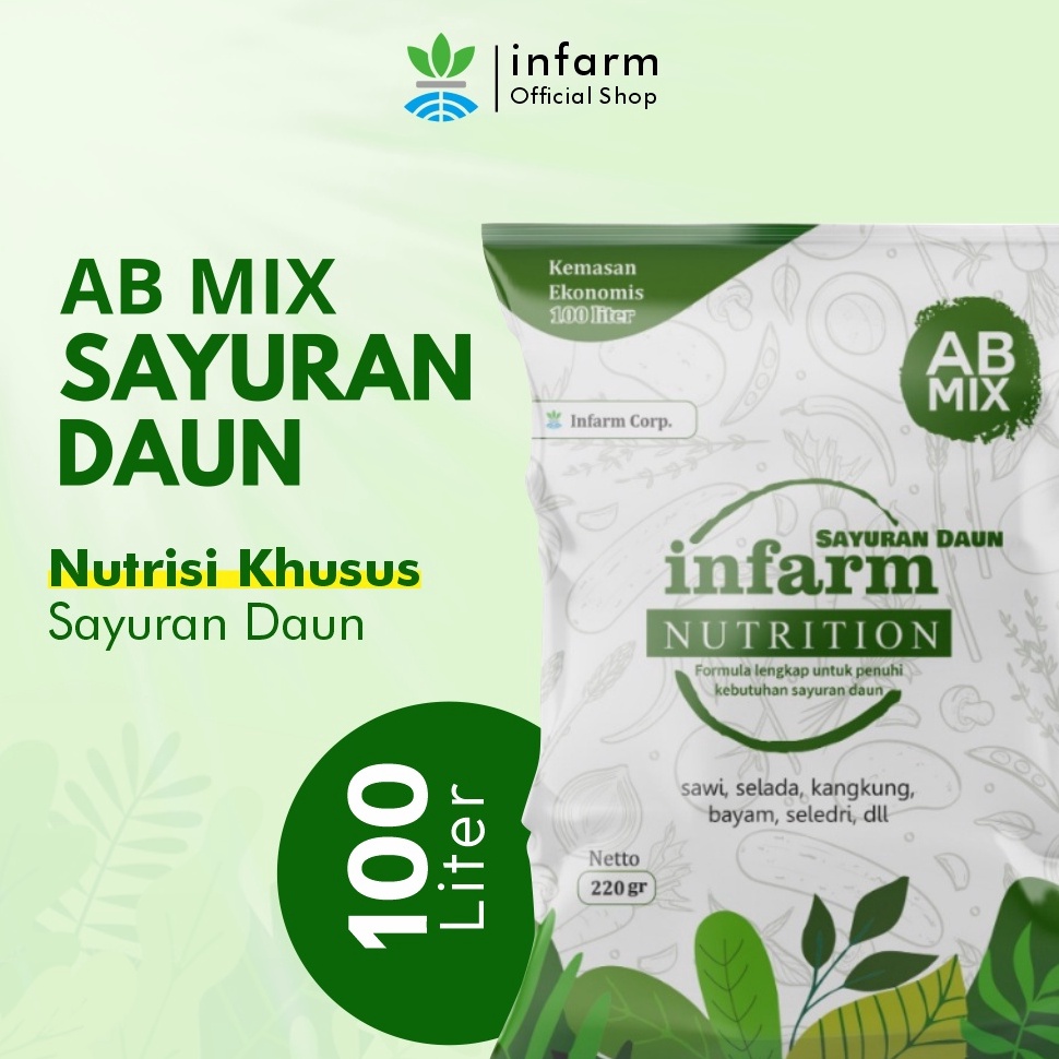 Penawaran Terbaik INFARM  Nutrisi Ab Mix Sayuran Daun Untuk 1 Liter Pupuk Konvensional Tanah dan Hid