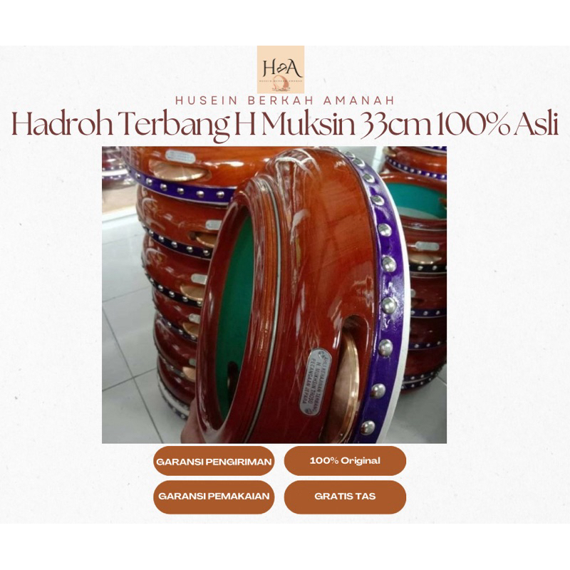 Rebana Hadroh Terbang 33 cm H muksin 100℅ asli