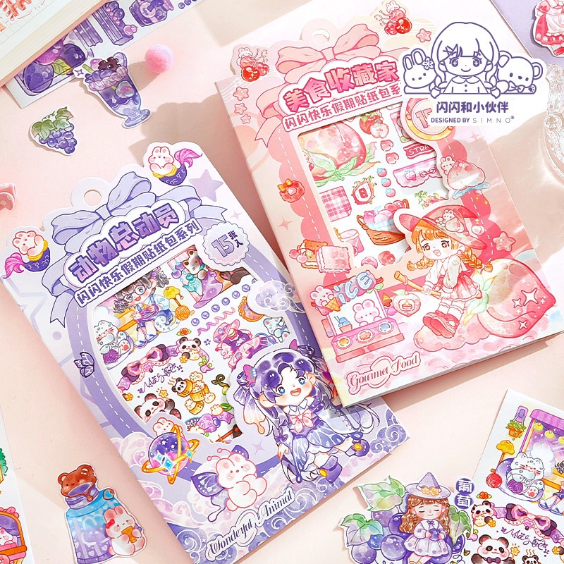 [WindHeart] 15 lembar Sticker sheet pack happy holiday girls trip sticker sheet pack series