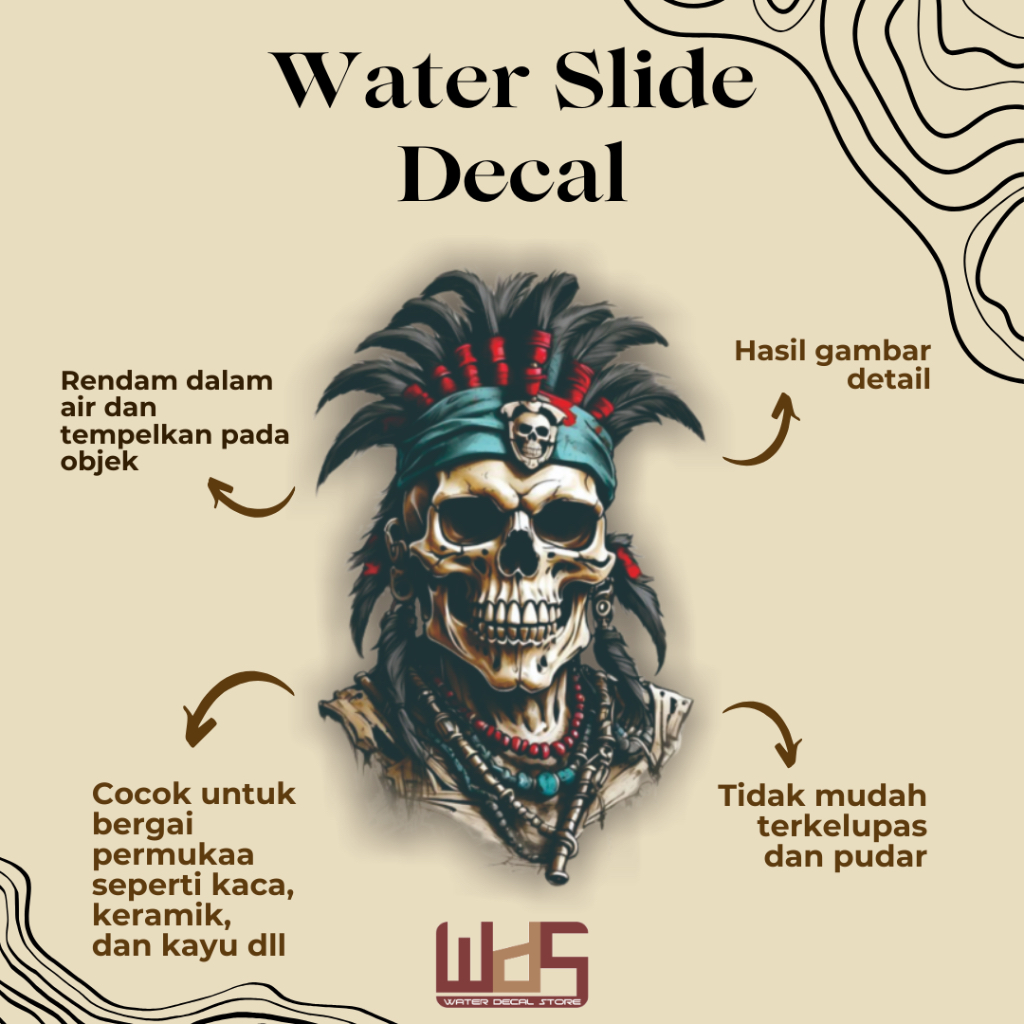 

WATER SLIDE DECAL TENGKORAK / DECAL AIR / STIKER AIR / MERCHANDISE