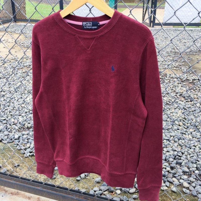 POLO RALPH LAUREN MAROON CREWNECK