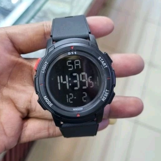 Jam tangan sport 511 original anti aor model qq qnq digital fullblack