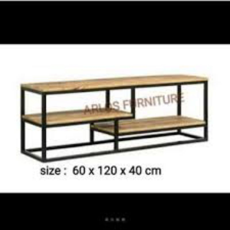 rak tv besi siku minimalis