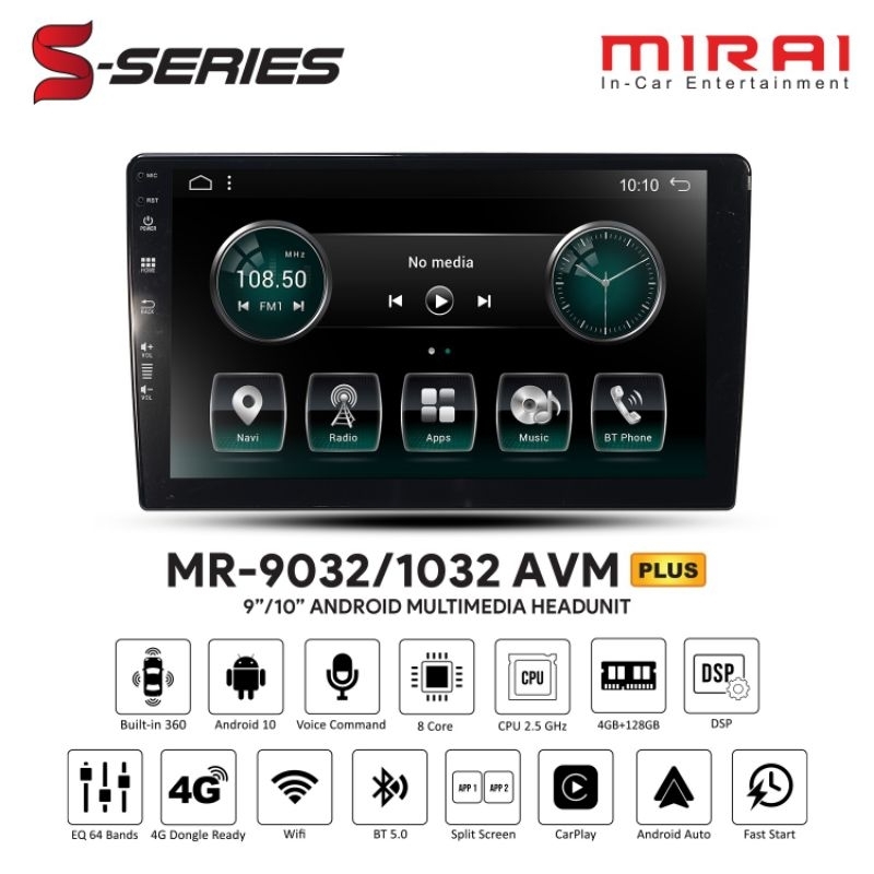 Headunit Android mirai mr 9032 avm plus ram 4/128