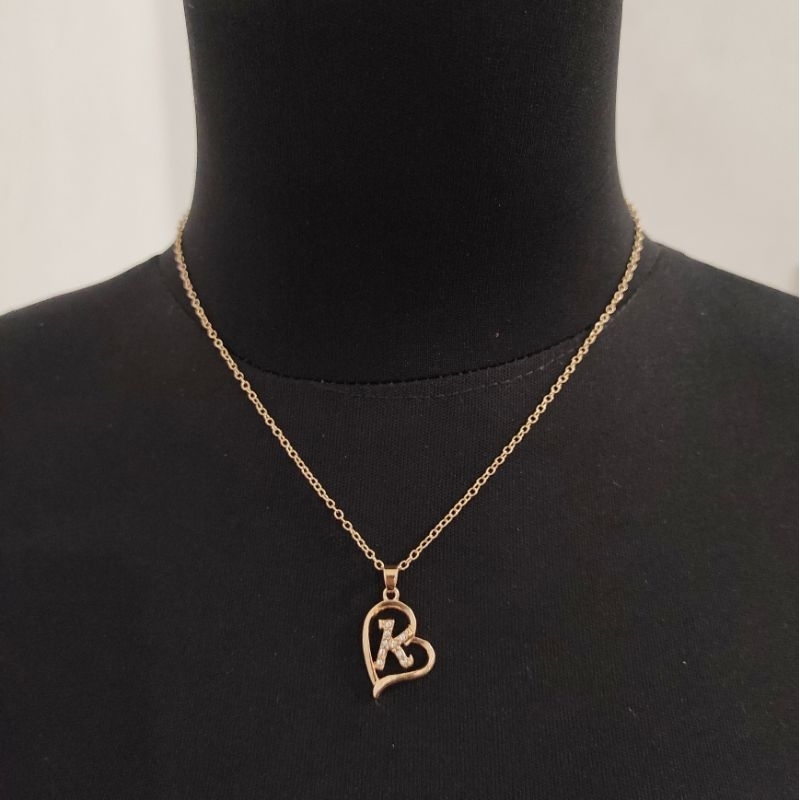 Kalung Love Huruf Kalung Inisial Kalung Gold Kalung Silver Kalung Wanita Aksesoris Kalung Necklace V