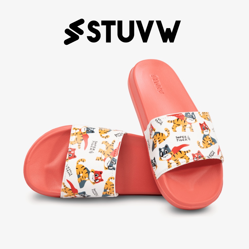 STUVW Sandal Tiger Red  Slides Sendal Selop Anak Harimau ART K6G9
