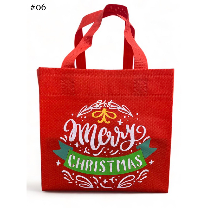 

Tas Spunbond / Tas Kain Belanja / Goodie Bag BOXBAG KOTAK ( kotak nasi / kue ) NATAL 20, 22, 24, 26, 28