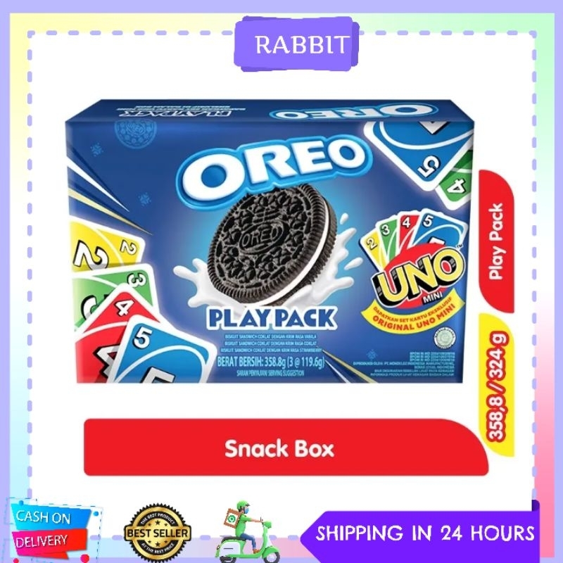 

[READY]✓SNACK OREO PLAY PACK UNO SNACK BOX 324 GR/ FREE KARTU UNO