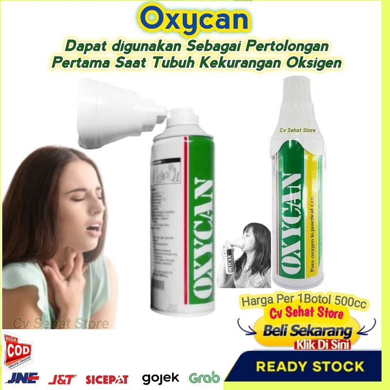 OXYCAN 500 CC OKSIGEN PORTABEL 1 CAN ASLI ORIGINAL Alat Bantu Pernafasan Oxygen Gren Samator  Oxigen